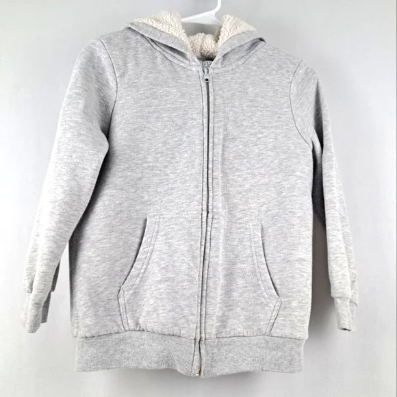 Youth Sherpa Lined Zip Hoodie, Highland Originals, Heather Grey sz 10/12 - Picture 1 of 4